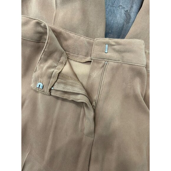 First Option Womens Camel Brown High Waisted Flat Front Trousers Pants Sz 8 - Picture 4 of 8